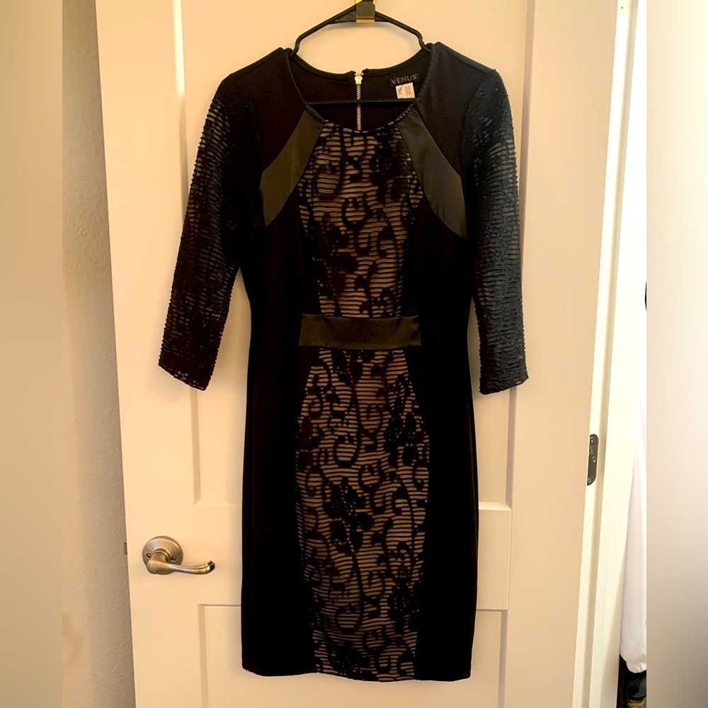 Black and Sheer Lace Dress